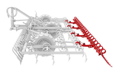 Single following harrow for NZ Mounted